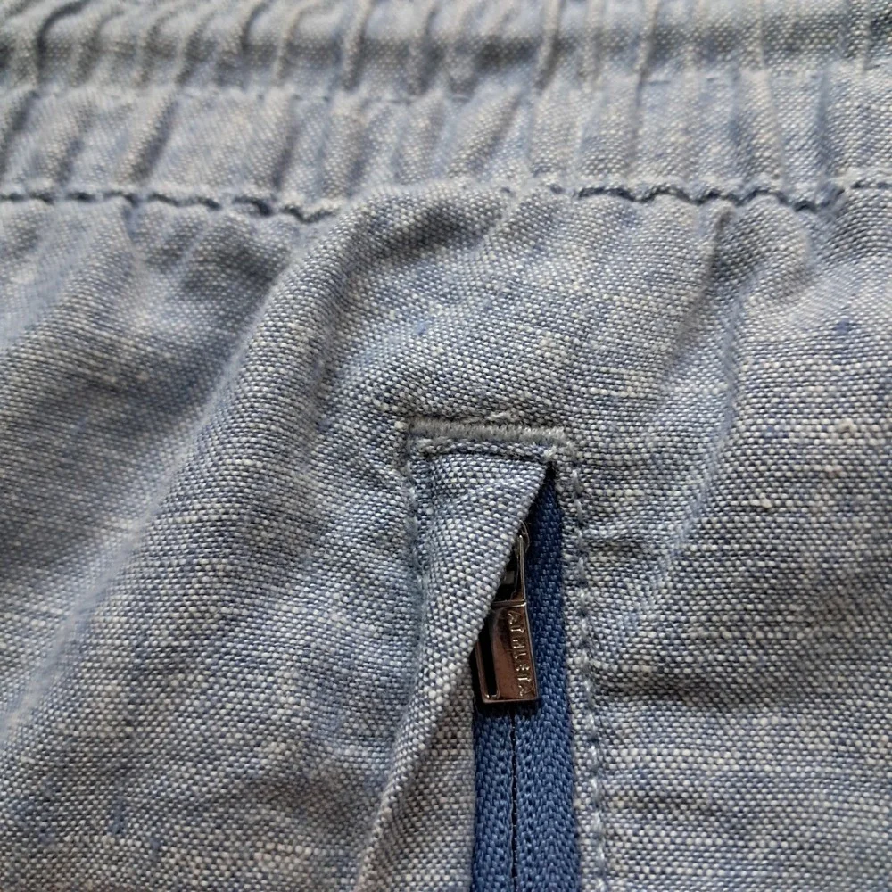 Athleta Pants Womens 8 Blue Cabo Linen Jogger Elastic Waist Drawstring Pockets